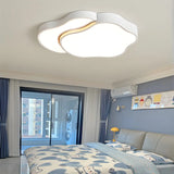 Bedroom Beige Square LED Flush Mount Ceiling Light Image - 2