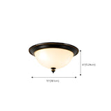 Bedroom Black Bowl-Shaped Glass Flush Mount Light Image - 16