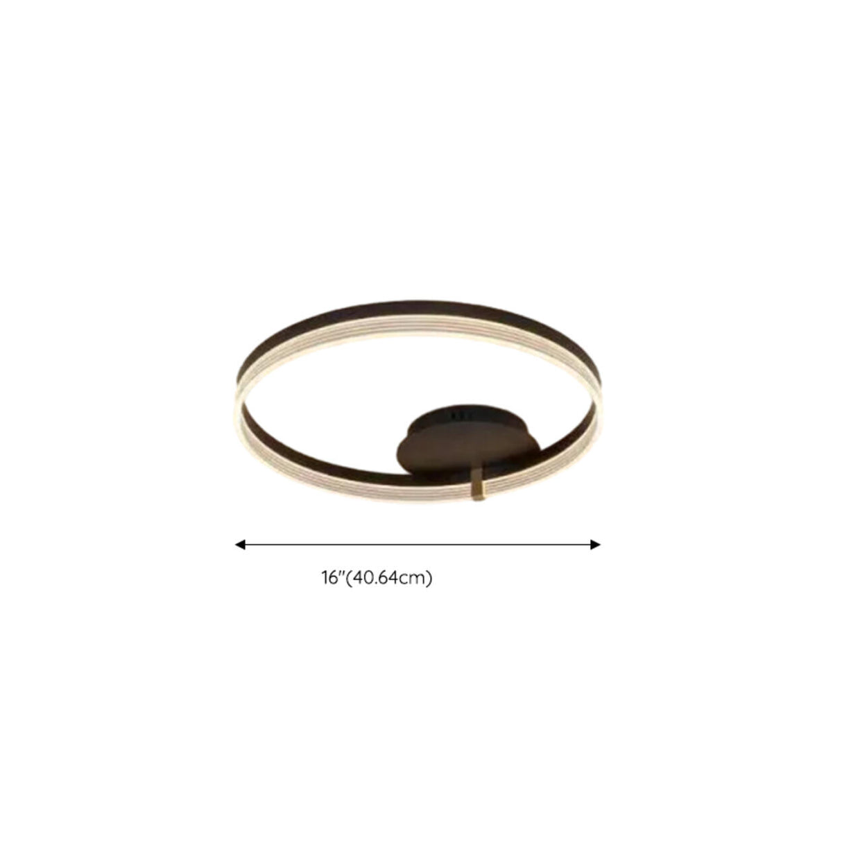 Bedroom Black Circle Dimmable LED Semi-Flush Mount Lamp 