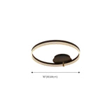 Bedroom Black Circle Dimmable LED Semi-Flush Mount Lamp #size