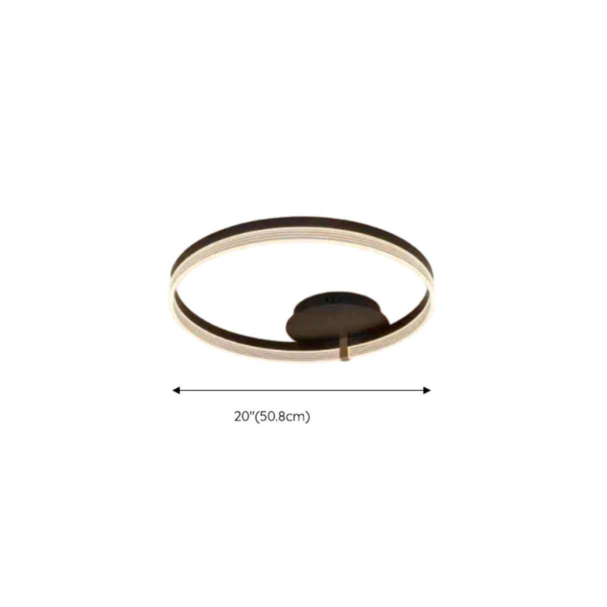 Bedroom Black Circle Dimmable LED Semi-Flush Mount Lamp Image - 8