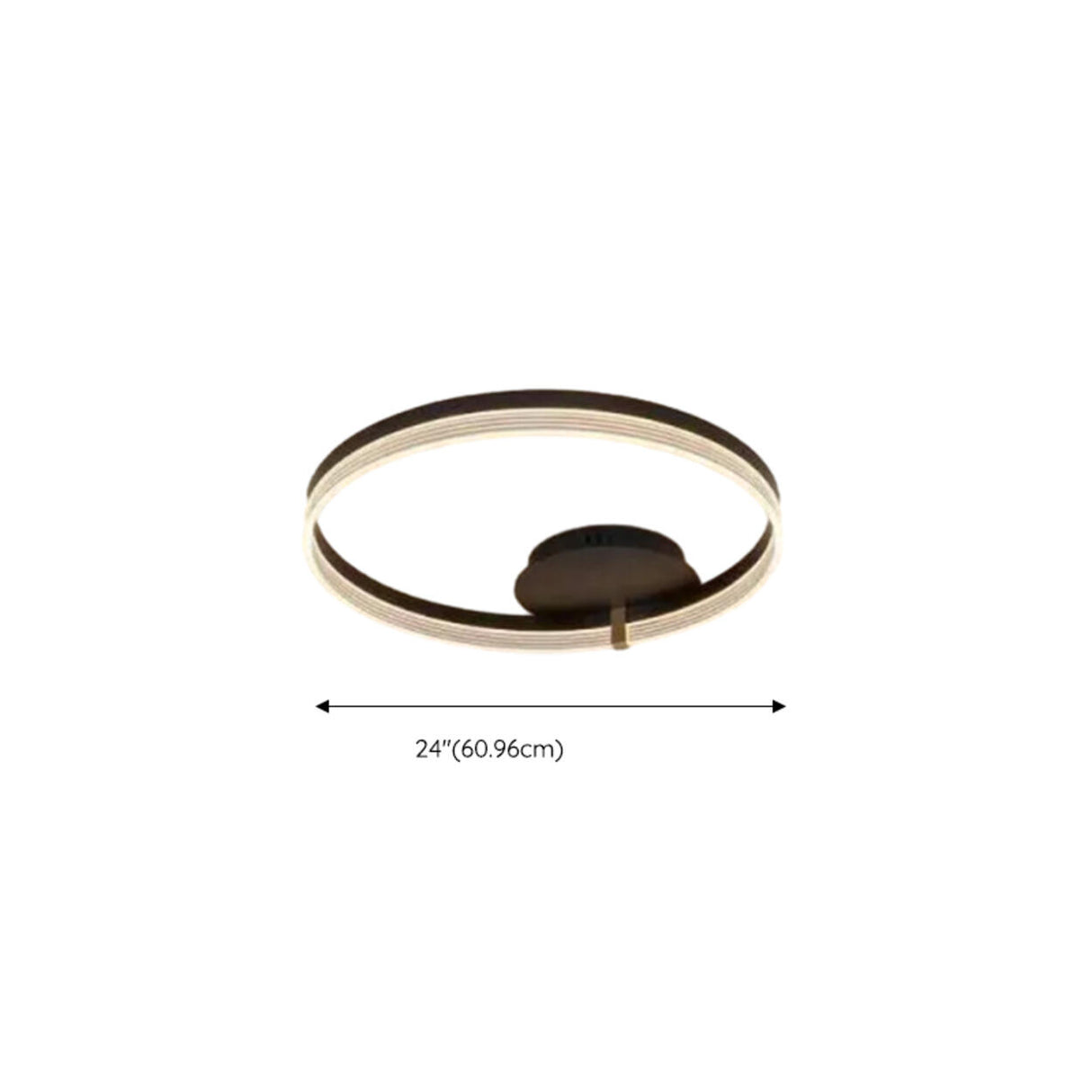 Bedroom Black Circle Dimmable LED Semi-Flush Mount Lamp Image - 9