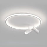 Bedroom Black Circle LED Flush Mount Ceiling Light Image - 10