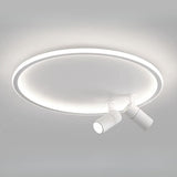 Bedroom Black Circle LED Flush Mount Ceiling Light Image - 11