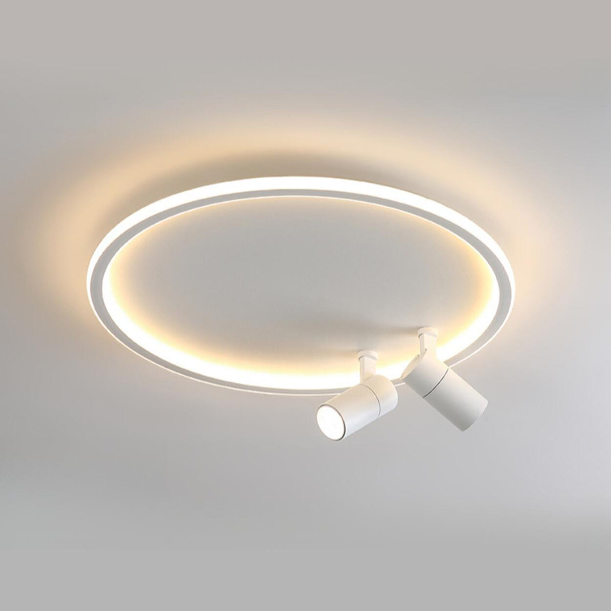 Bedroom Black Circle LED Flush Mount Ceiling Light Image - 13