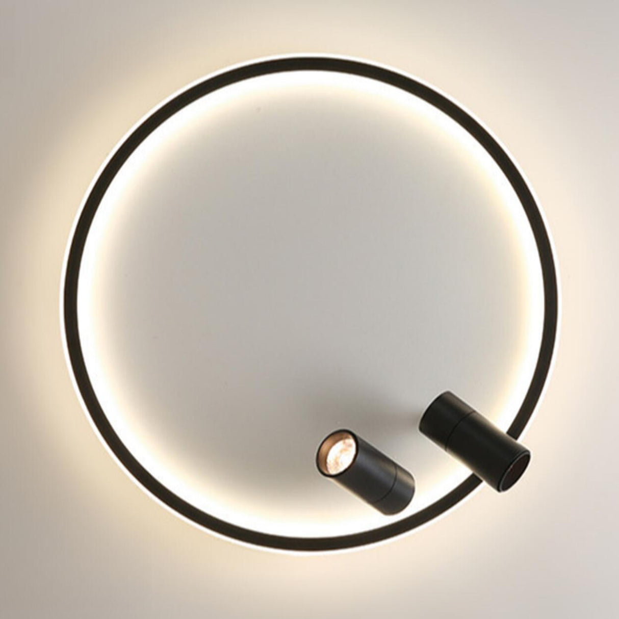 Bedroom Black Circle LED Flush Mount Ceiling Light Image - 16