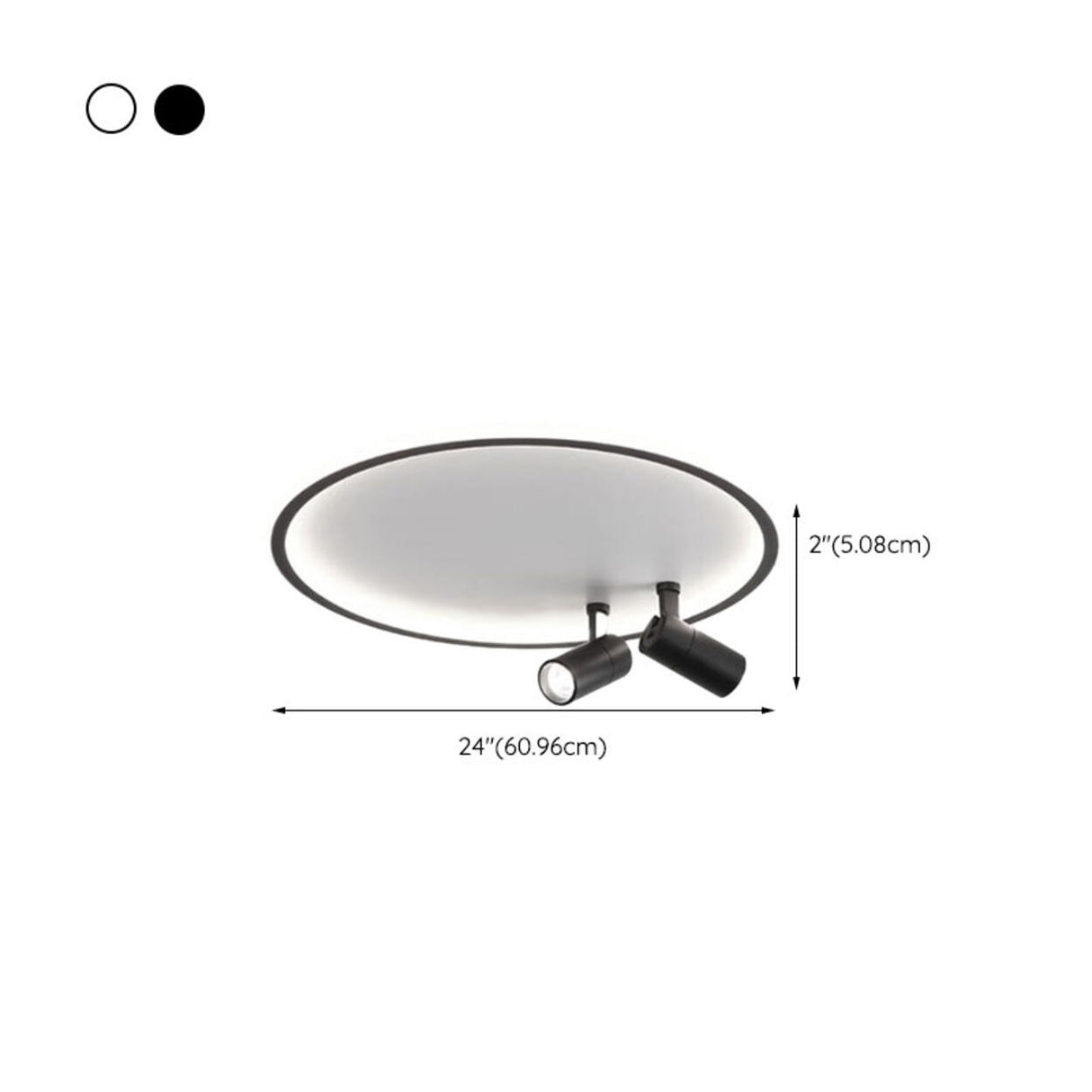 Bedroom Black Circle LED Flush Mount Ceiling Light Image - 23