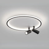 Bedroom Black Circle LED Flush Mount Ceiling Light Image - 6