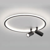 Bedroom Black Circle LED Flush Mount Ceiling Light Image - 8