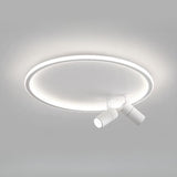 Bedroom Black Circle LED Flush Mount Ceiling Light Image - 9