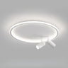 Bedroom Black Circle LED Flush Mount Ceiling Light Image - 9