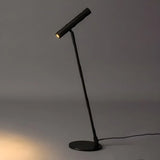 Bedroom Black Finish Modern Sleek Metal Table Lamp Image - 11