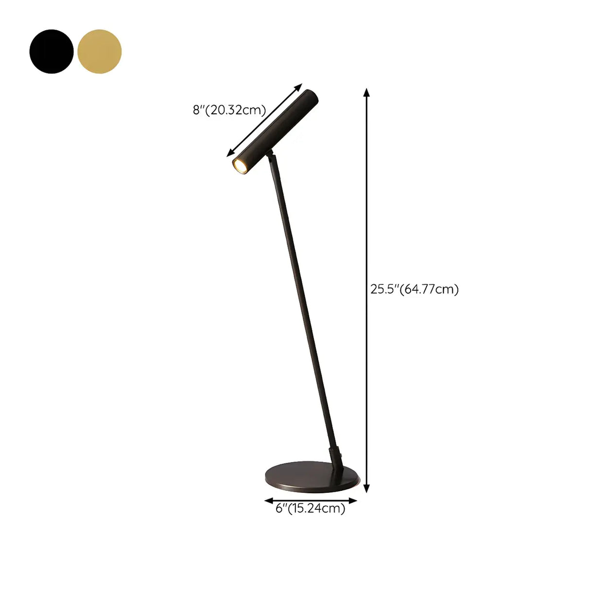 Bedroom Black Finish Modern Sleek Metal Table Lamp 