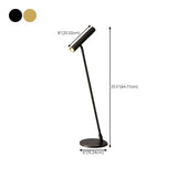 Bedroom Black Finish Modern Sleek Metal Table Lamp #size