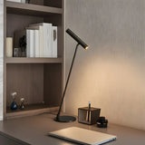 Bedroom Black Finish Modern Sleek Metal Table Lamp Image - 4