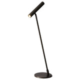 Bedroom Black Finish Modern Sleek Metal Table Lamp Image - 6