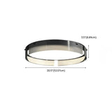 Bedroom Black Glass Round Flush Mount Ceiling Light Image - 17