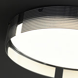 Bedroom Black Glass Round Flush Mount Ceiling Light Image - 8