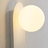 Bedroom Black Oval Frosted Glass Globe Wall Sconce Image - 12