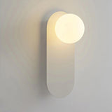 Bedroom Black Oval Frosted Glass Globe Wall Sconce Image - 9