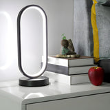 Bedroom Black Oval LED Minimalist Metal Table Lamp Image - 10