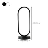 Bedroom Black Oval LED Minimalist Metal Table Lamp #size