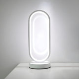 Bedroom Black Oval LED Minimalist Metal Table Lamp Image - 7