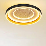 Bedroom Black Round LED Flush Mount Ceiling Light Image - 10