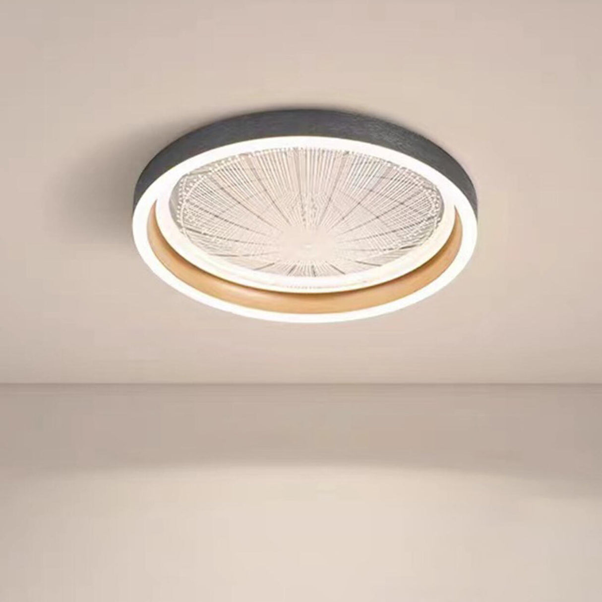 Bedroom Black Round LED Flush Mount Ceiling Light Image - 8