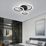 Bedroom Black Triple Circle LED Semi-Flush Mount Light Image - 1