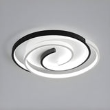 Bedroom Black Triple Circle LED Semi-Flush Mount Light Image - 21