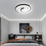 Bedroom Black Triple Circle LED Semi-Flush Mount Light Image - 3