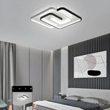 Bedroom Black Triple Circle LED Semi-Flush Mount Light Image - 4