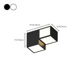 Bedroom Black White Modular Cube LED Flush Mount Light #size