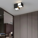 Bedroom Black White Modular Cube LED Flush Mount Light Image - 9