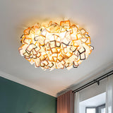 Bedroom Blue Blossoming Flower LED Flush Mount Light Image - 12