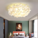 Bedroom Blue Blossoming Flower LED Flush Mount Light Image - 4