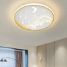 Bedroom Blue Round Starry Sky LED Flush Mount Light Image - 4