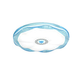 Bedroom Blue White Blooming Round Flush Mount Light Image - 2