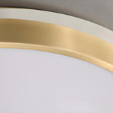 Bedroom Brass Circle LED Flush Mount Ceiling Light Image - 13