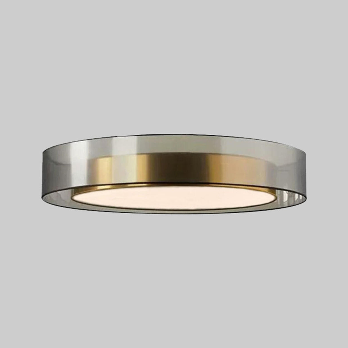 Bedroom Brass Round Metal Flush Mount Ceiling Light Image - 4