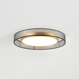 Bedroom Brass Round Metal Flush Mount Ceiling Light Image - 6