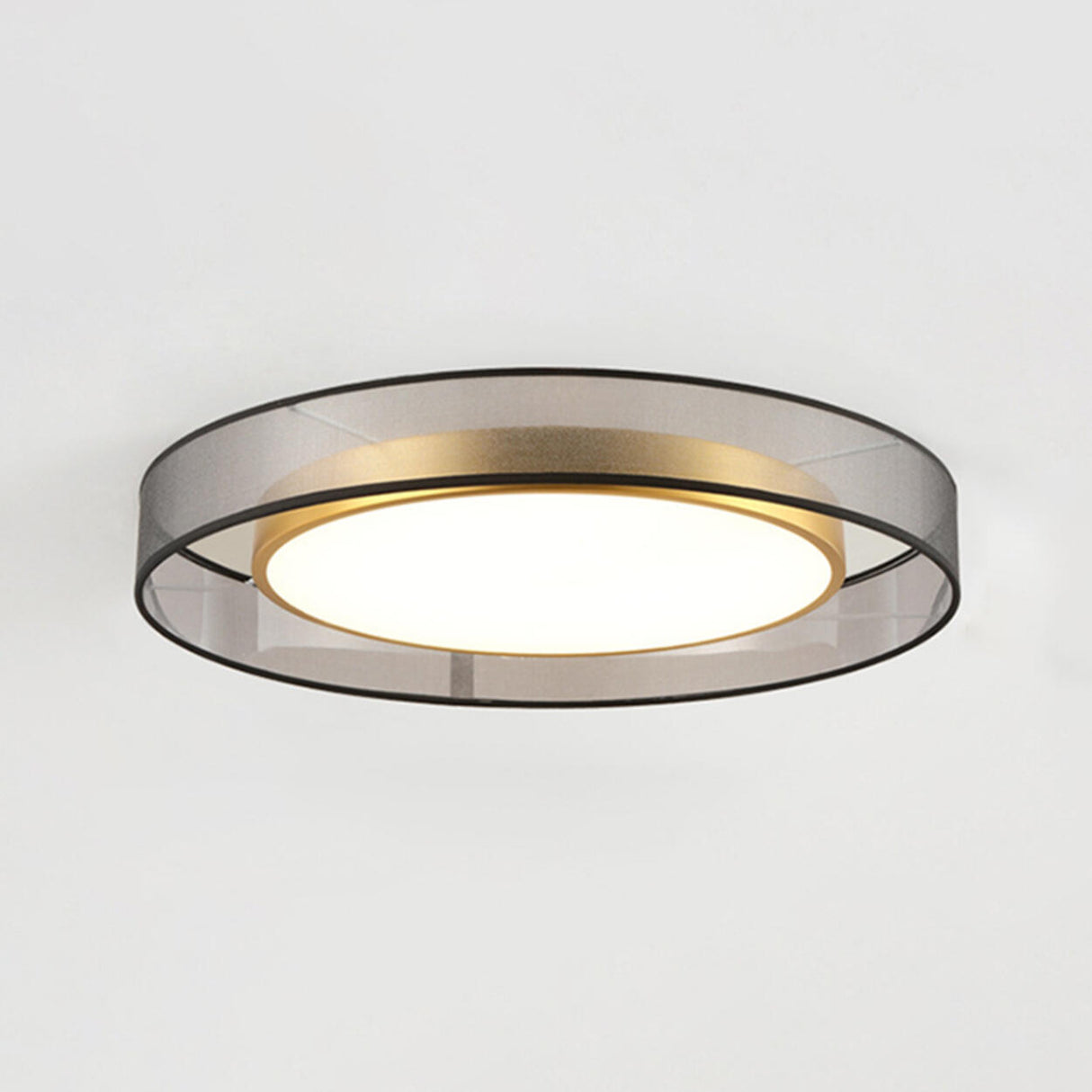 Bedroom Brass Round Metal Flush Mount Ceiling Light Image - 8