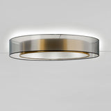 Bedroom Brass Round Metal Flush Mount Ceiling Light Image - 9