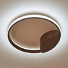 Bedroom Brown Double Ring LED Flush Mount Ceiling Light Image - 5