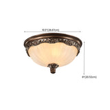 Bedroom Brown Vaulted Dome Flush Mount Ceiling Fixture #size