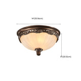 Bedroom Brown Vaulted Dome Flush Mount Ceiling Fixture Image - 15