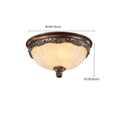 Bedroom Brown Vaulted Dome Flush Mount Ceiling Fixture Image - 16