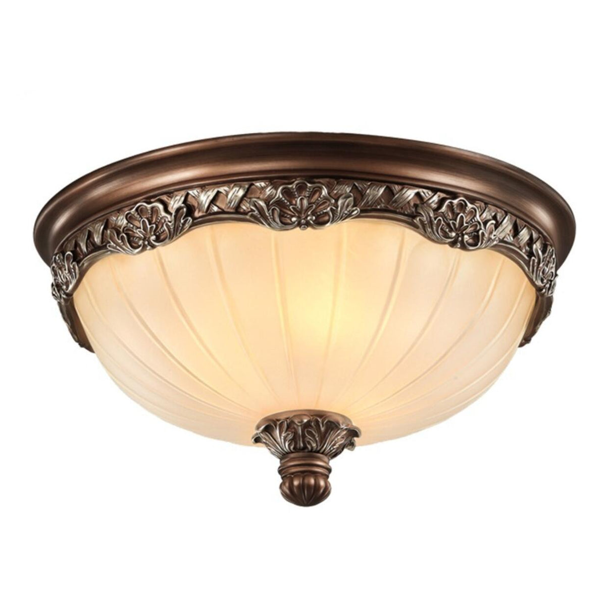 Bedroom Brown Vaulted Dome Flush Mount Ceiling Fixture Image - 5