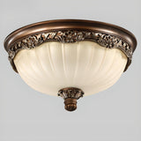 Bedroom Brown Vaulted Dome Flush Mount Ceiling Fixture Image - 7